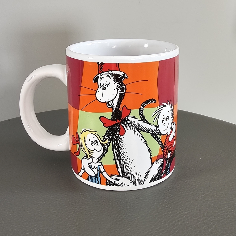 Dr Seuss Cat in the Hat Ceramic Mug Red and Orange